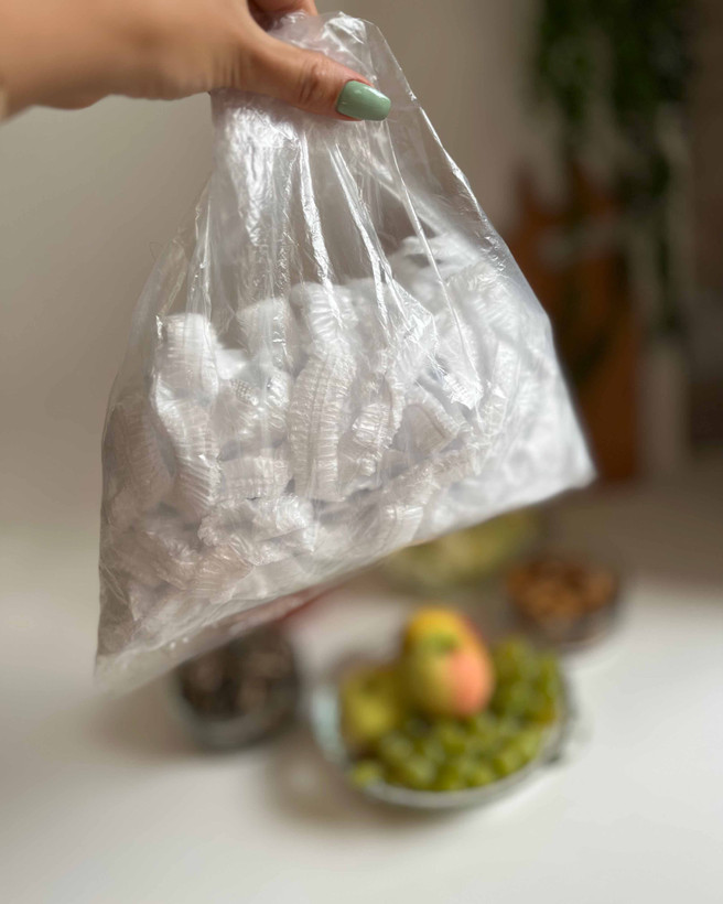 درپوش یکبار مصرف نایلونی پک صد عددی